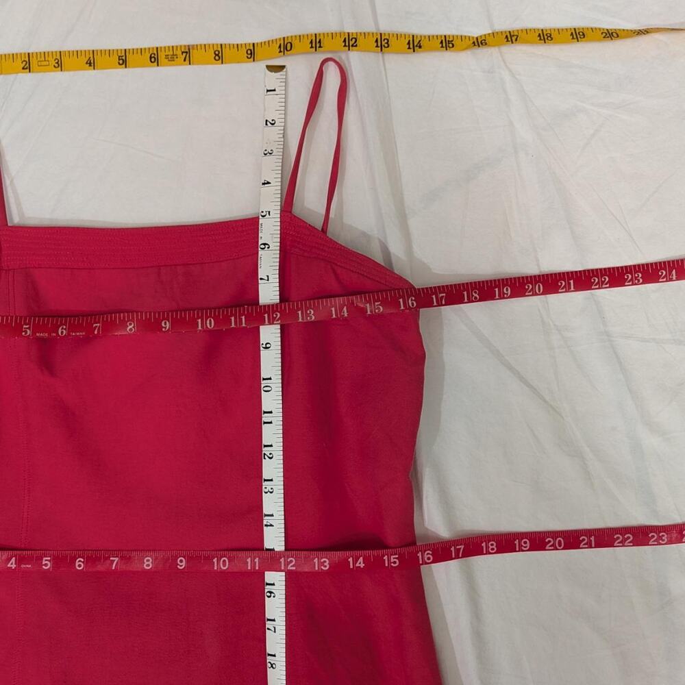 Trio New York red silk‑cotton blend midi slip dress, size 12 - Picture 7 of 8